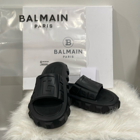 Balmain Shoes - BALMAIN NEW Paris slides. Black SZ 40/41 (9,10)